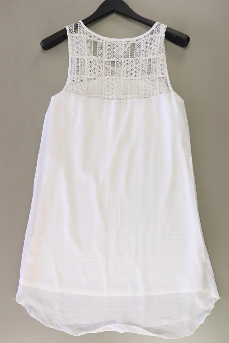 Vila Chiffonkleid Gr. M Ärmellos weiß aus Polyester
