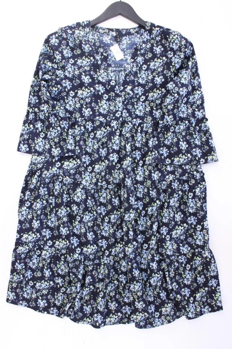 Vero Moda Sommerkleid Gr. M mit Blumenmuster 3/4 Ärmel blau aus Polyester