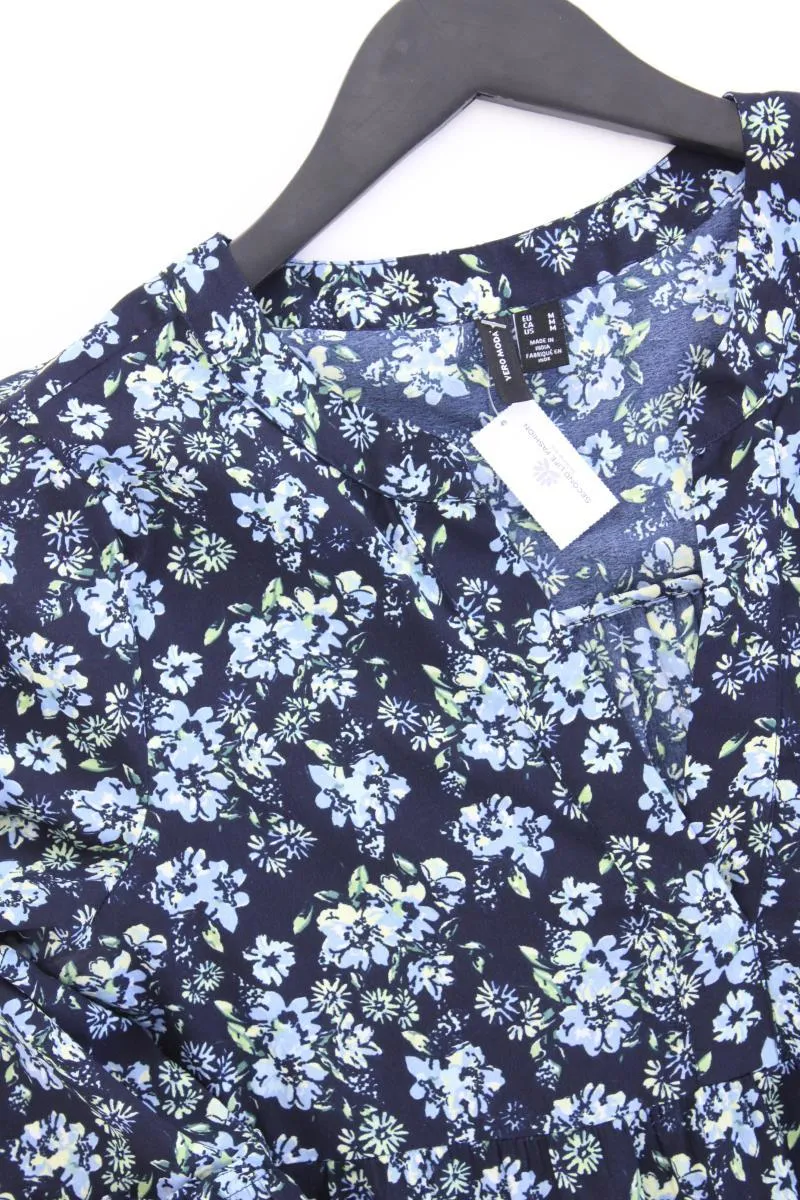 Vero Moda Sommerkleid Gr. M mit Blumenmuster 3/4 Ärmel blau aus Polyester