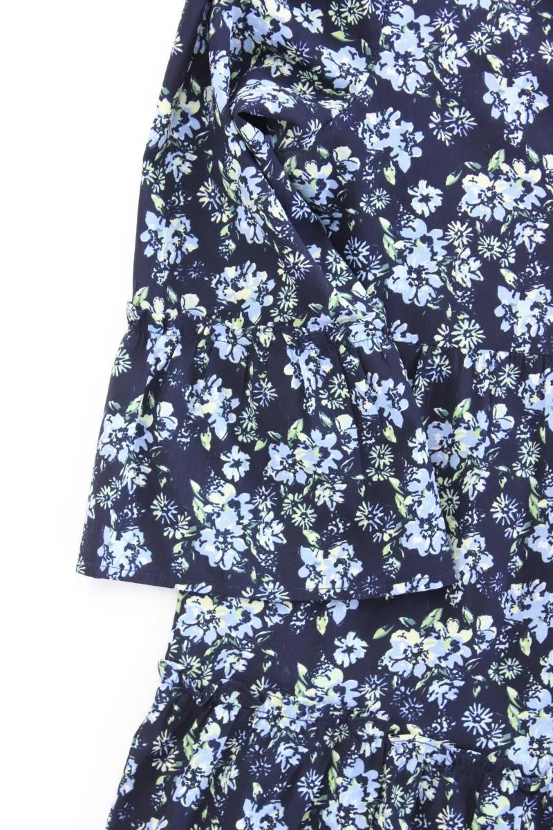 Vero Moda Sommerkleid Gr. M mit Blumenmuster 3/4 Ärmel blau aus Polyester