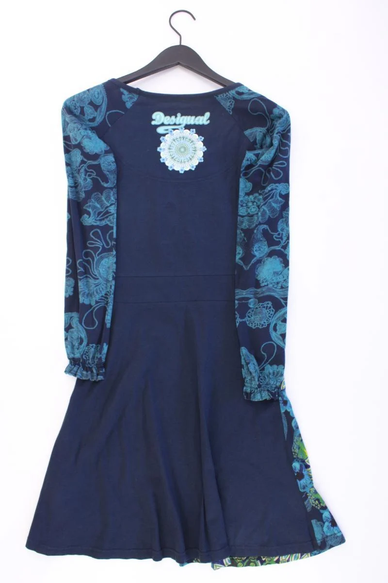 Desigual Langarmkleid Gr. S mit Blumenmuster blau aus Baumwolle