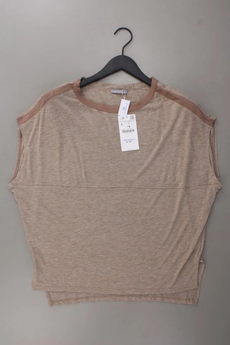 Zara T-Shirt Gr. L neu mit Etikett Kurzarm braun aus Polyester