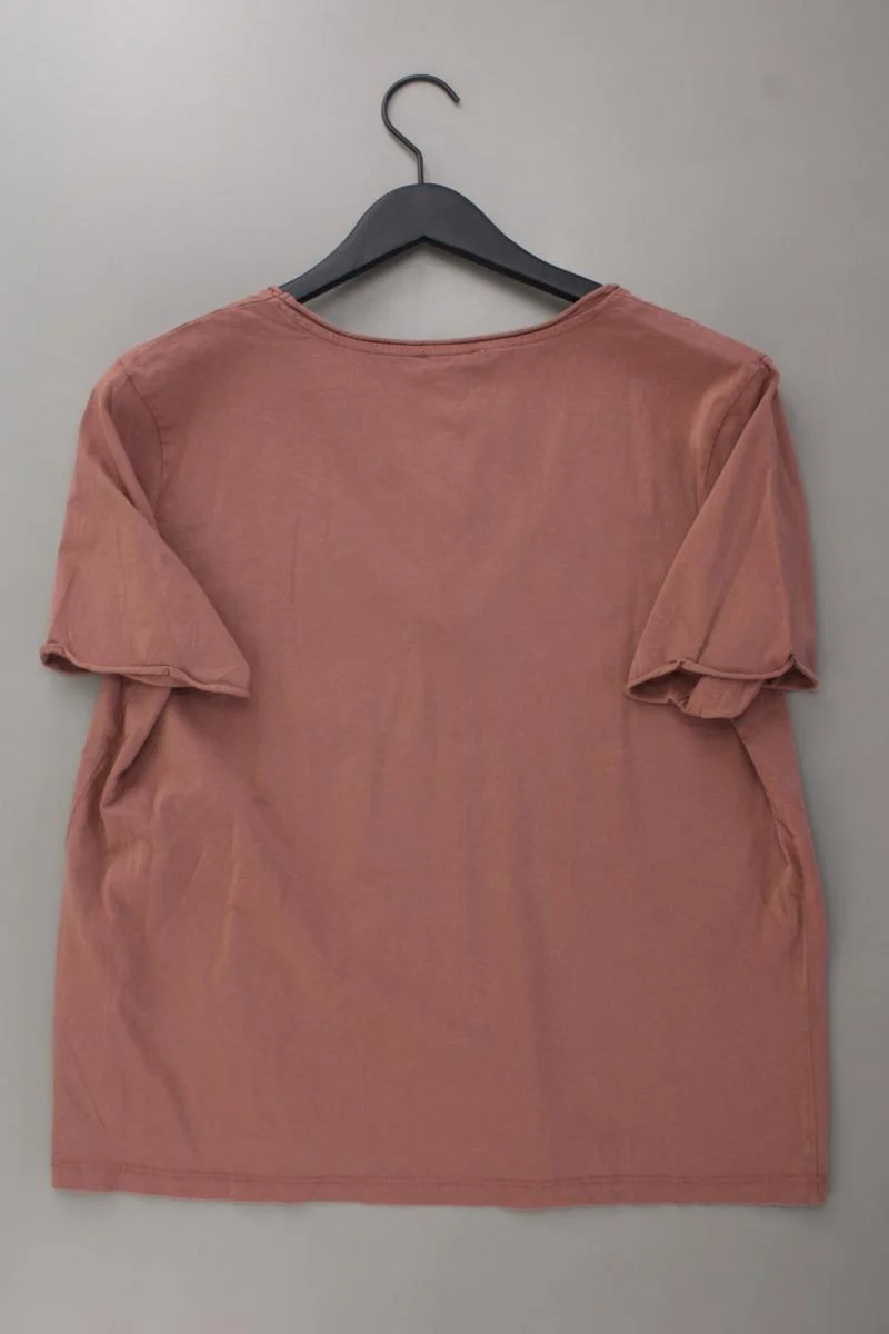 Zara Shirt mit V-Ausschnitt Gr. XL neu mit Etikett Kurzarm braun aus Baumwolle