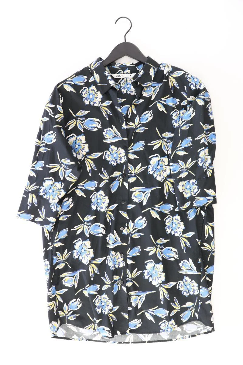 Zara Regular Tunika Gr. M mit Blumenmuster neuwertig blau aus Baumwolle