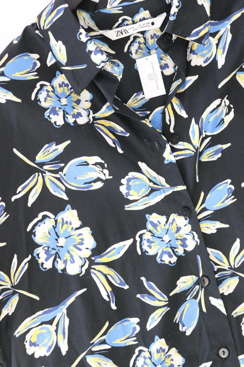 Zara Regular Tunika Gr. M mit Blumenmuster neuwertig blau aus Baumwolle
