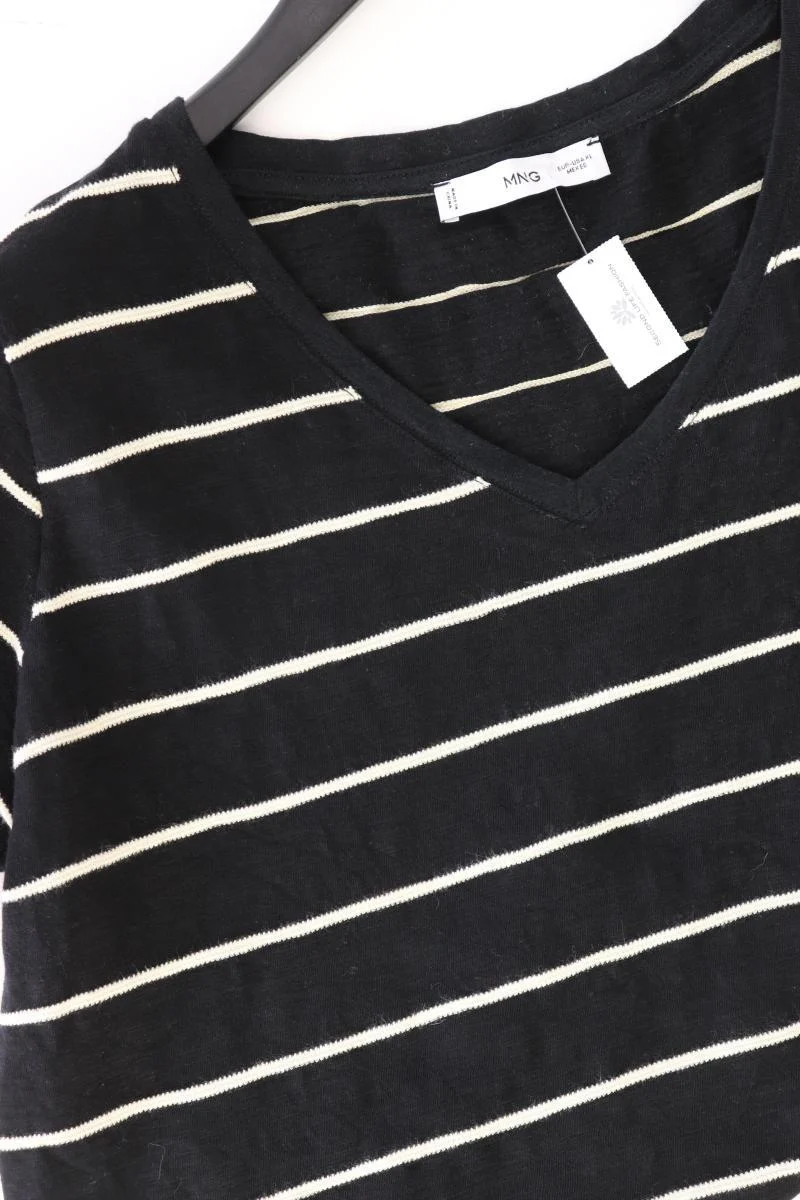 Mango Ringelshirt Gr. XL gestreift Kurzarm schwarz aus Baumwolle