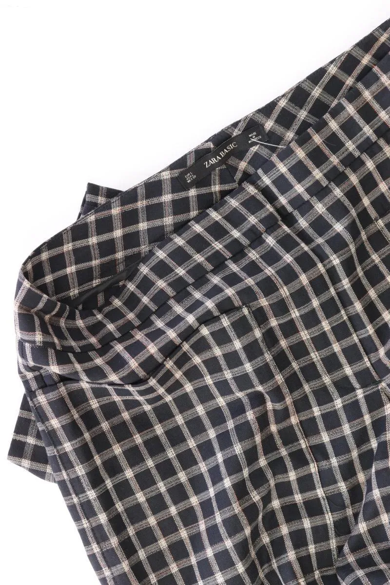Zara Stoffhose Gr. L kariert neu mit Etikett grau aus Polyester