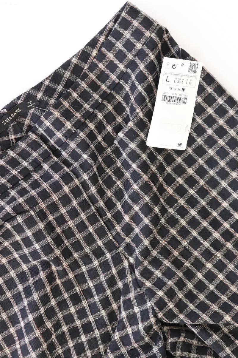 Zara Stoffhose Gr. L kariert neu mit Etikett grau aus Polyester