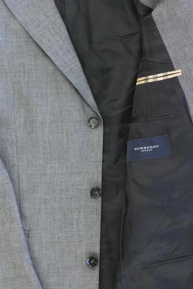 Burberry Wollsakko für Herren Gr. 48 neuwertig grau aus Schurwolle