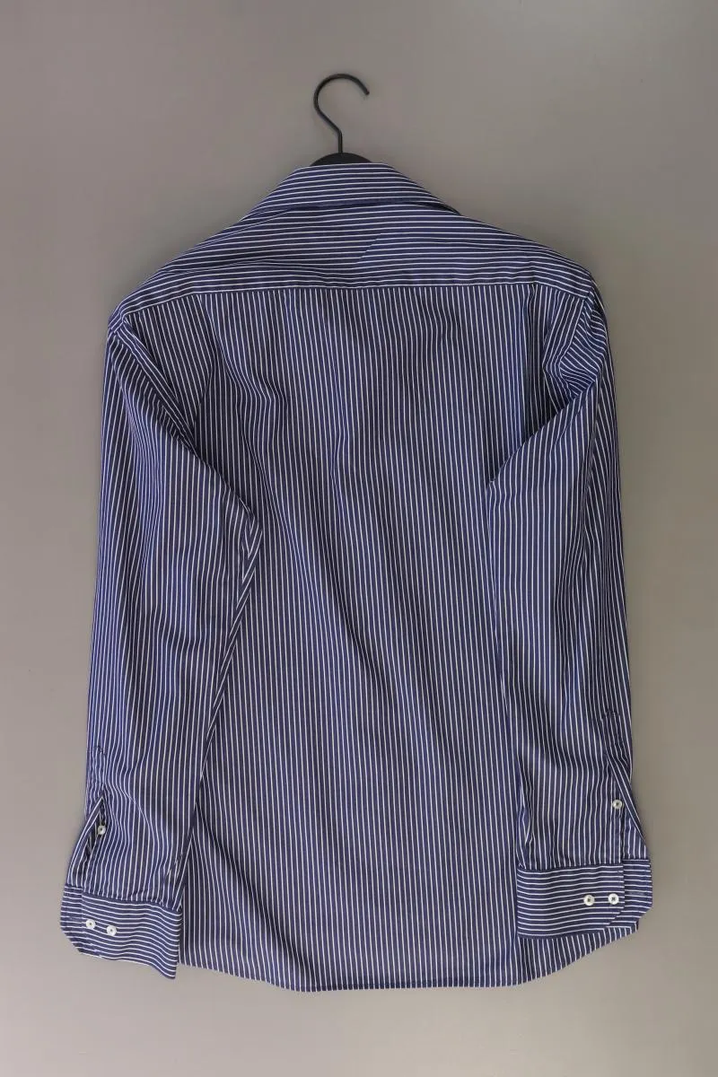 Commander Langarmhemd für Herren Gr. Hemdgröße 41 gestreift blau aus Baumwolle