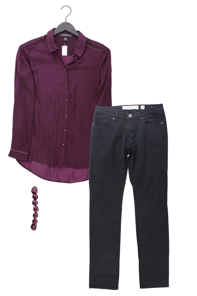 Second Hand Outfit Größe XS mit Esprit Langarmbluse in Gr. 34 und Armband