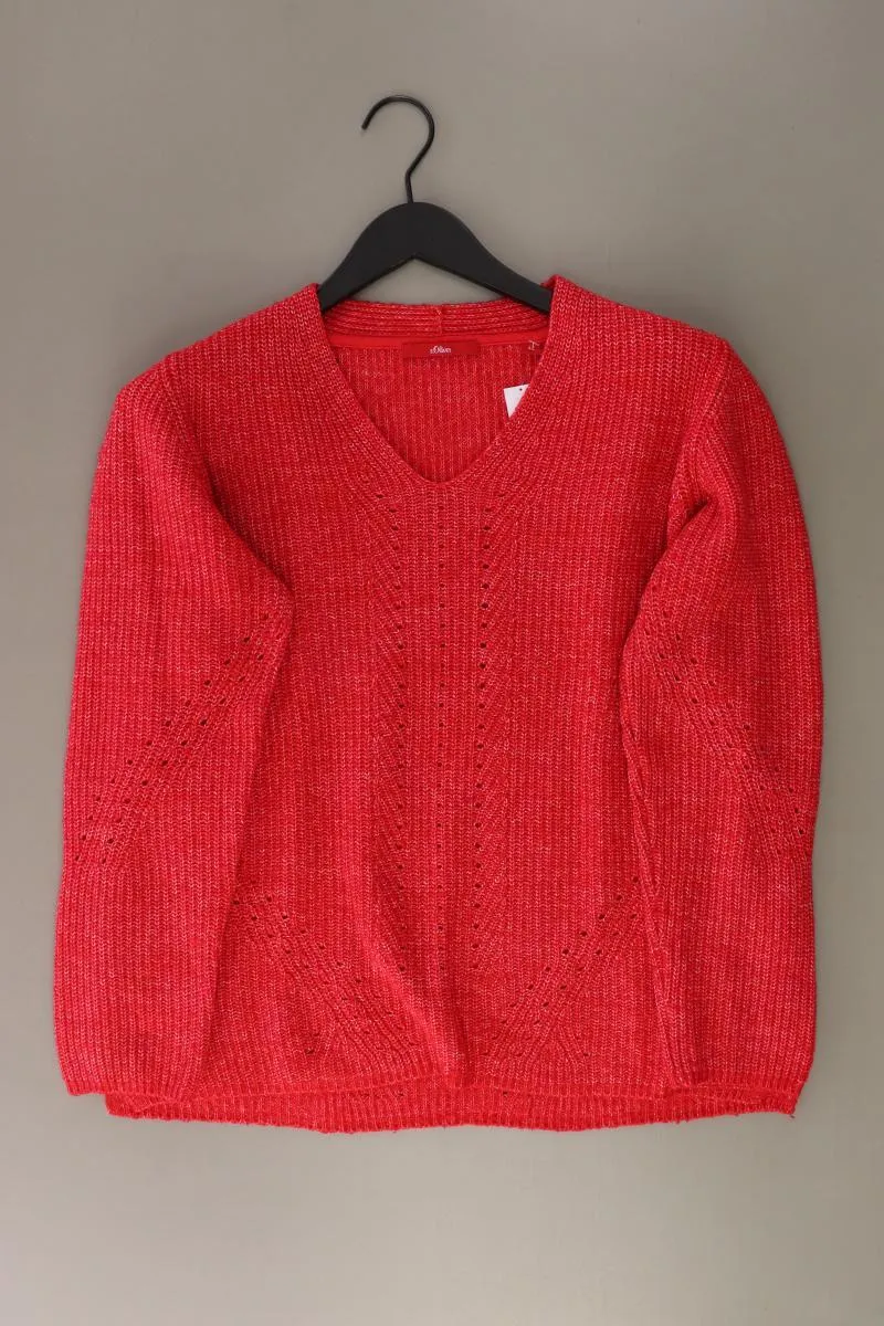 s.Oliver Grobstrickpullover Gr. 42 rot aus Polyester