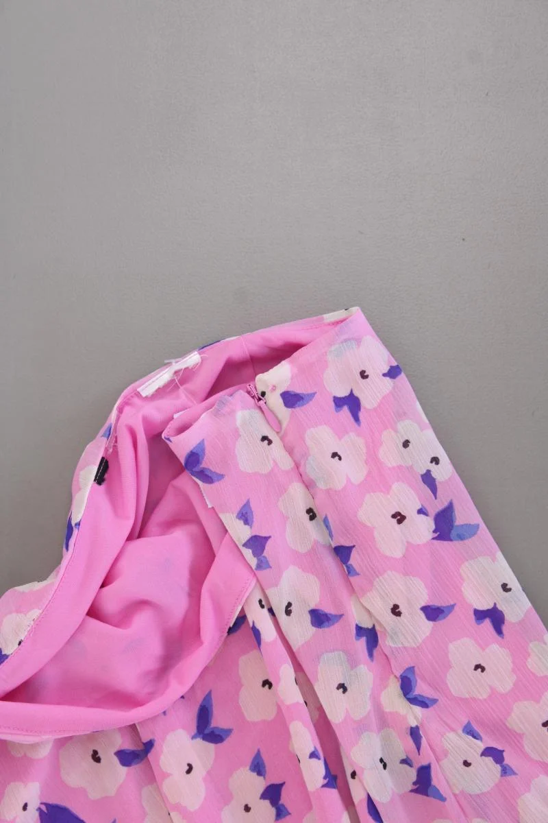 Midirock Gr. 48 mit Blumenmuster pink