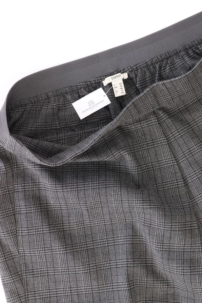 Esprit Stoffhose Gr. 42 kariert grau aus Viskose