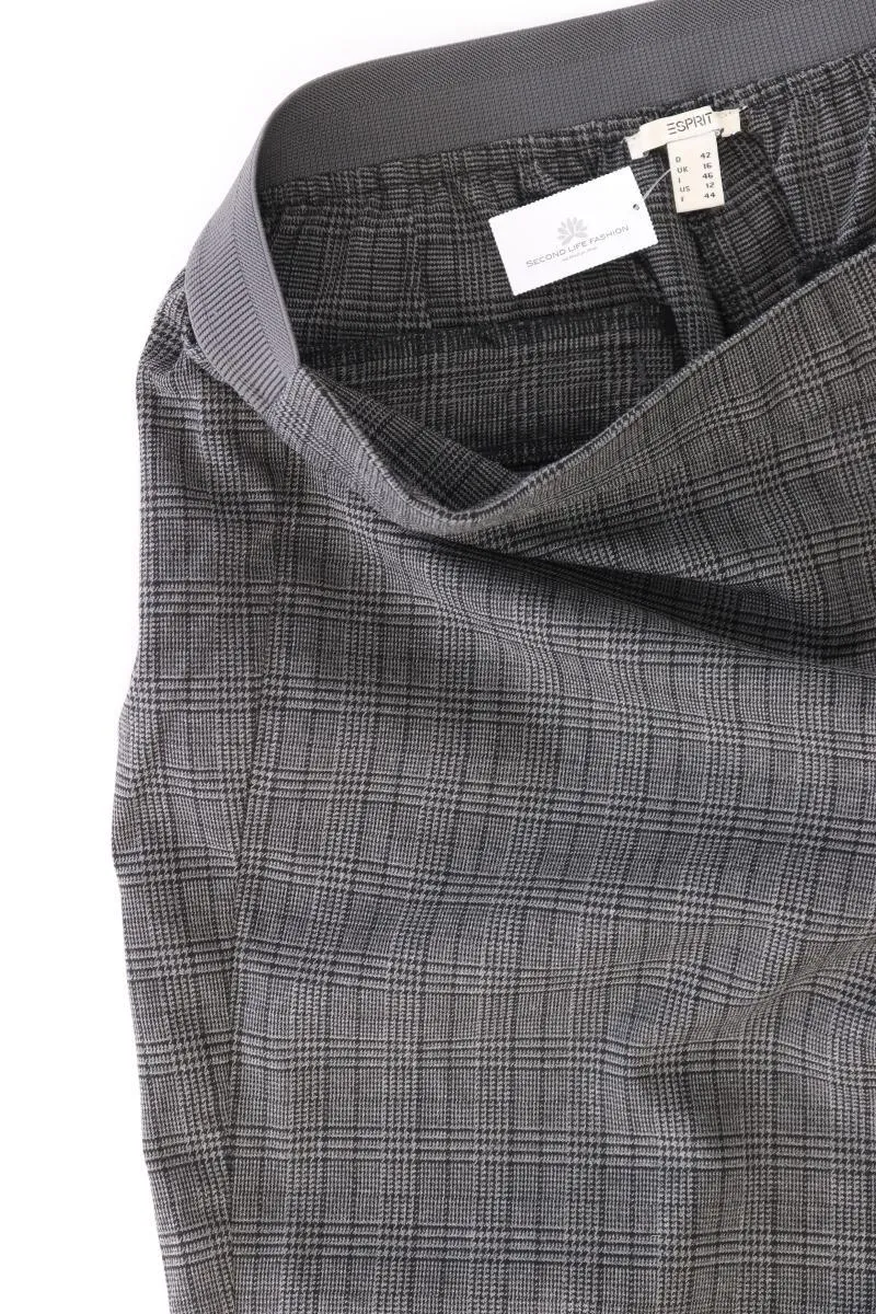 Esprit Stoffhose Gr. 42 kariert grau aus Viskose