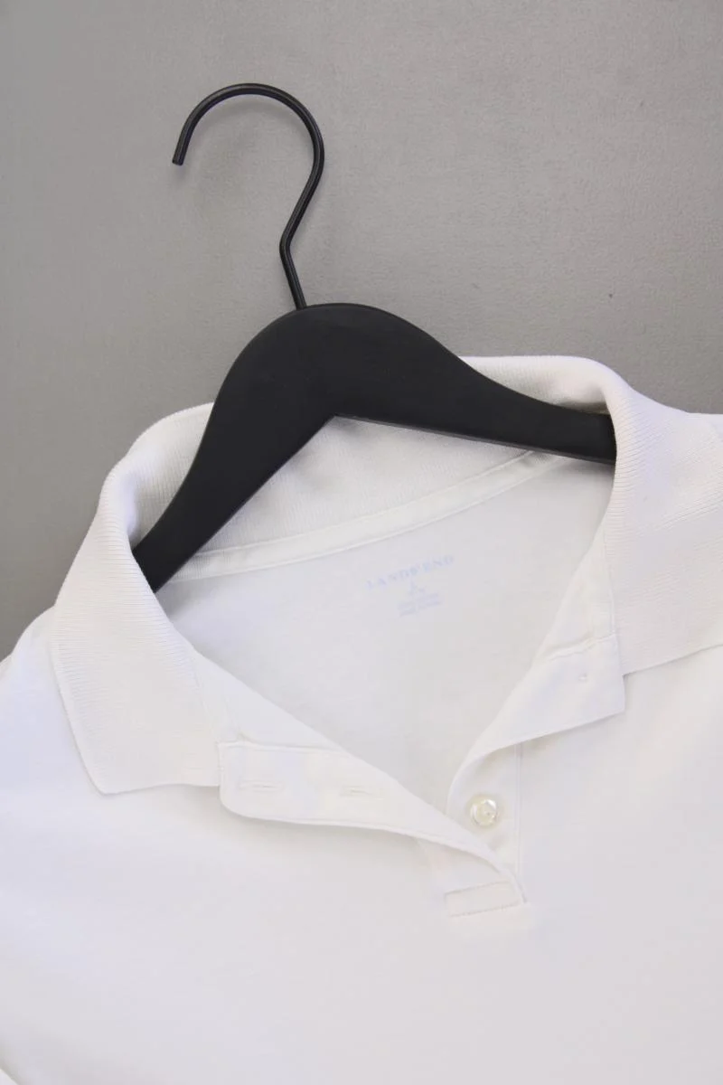 Lands' End Longsleeve-Shirt Gr. L Langarm creme aus Baumwolle