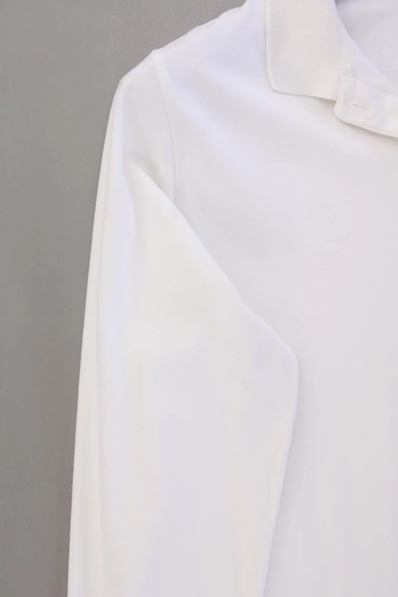 Lands' End Longsleeve-Shirt Gr. L Langarm creme aus Baumwolle