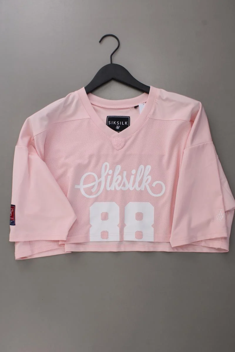Siksilk Cropped Shirt Gr. L Kurzarm rosa aus Polyester