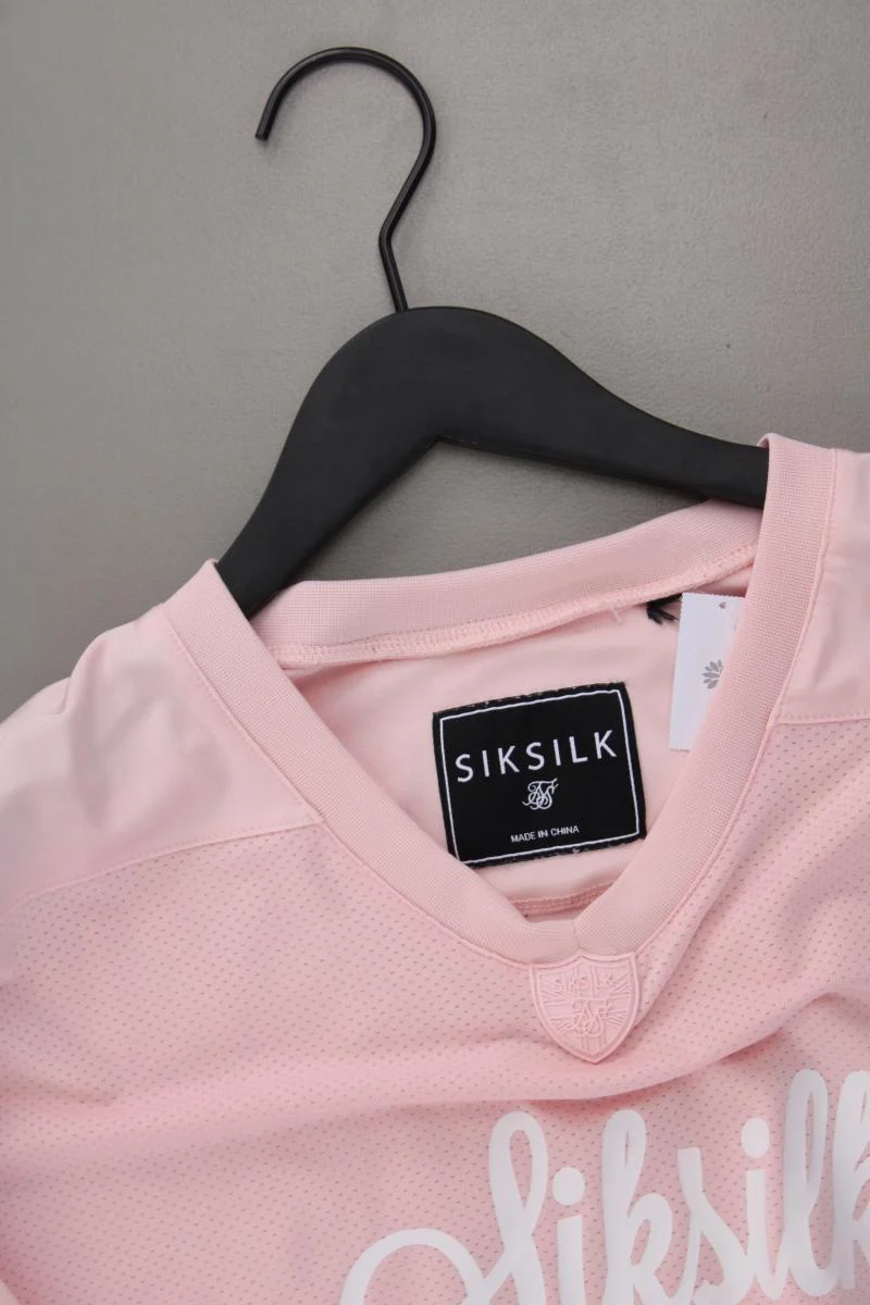 Siksilk Cropped Shirt Gr. L Kurzarm rosa aus Polyester