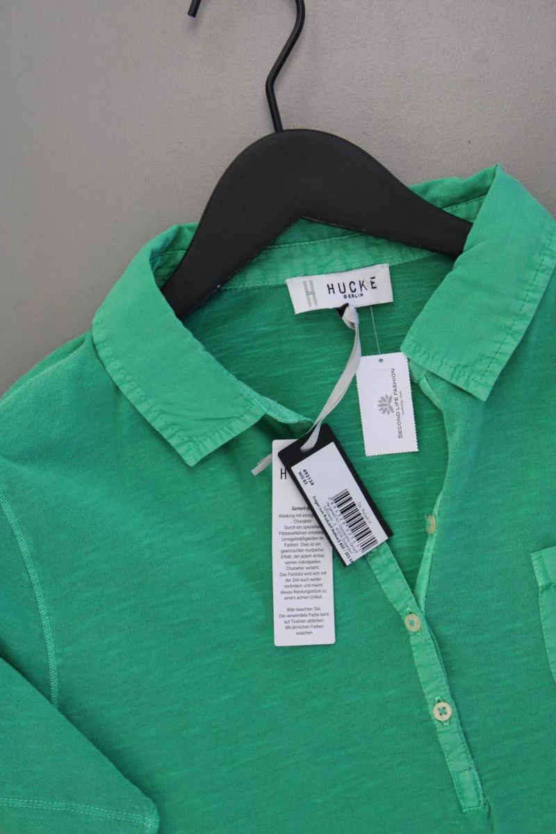Hucke Poloshirt Gr. 40 neu mit Etikett Kurzarm grün aus Baumwolle