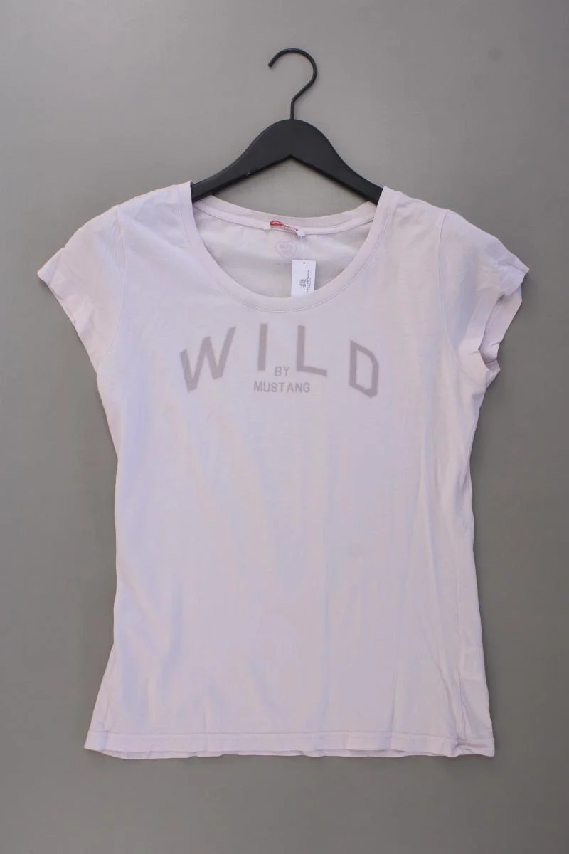 Mustang Printshirt Gr. L Kurzarm rosa aus Baumwolle