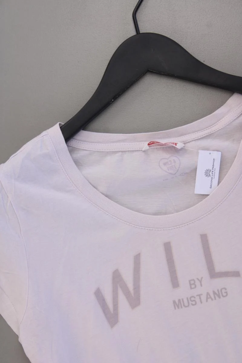 Mustang Printshirt Gr. L Kurzarm rosa aus Baumwolle