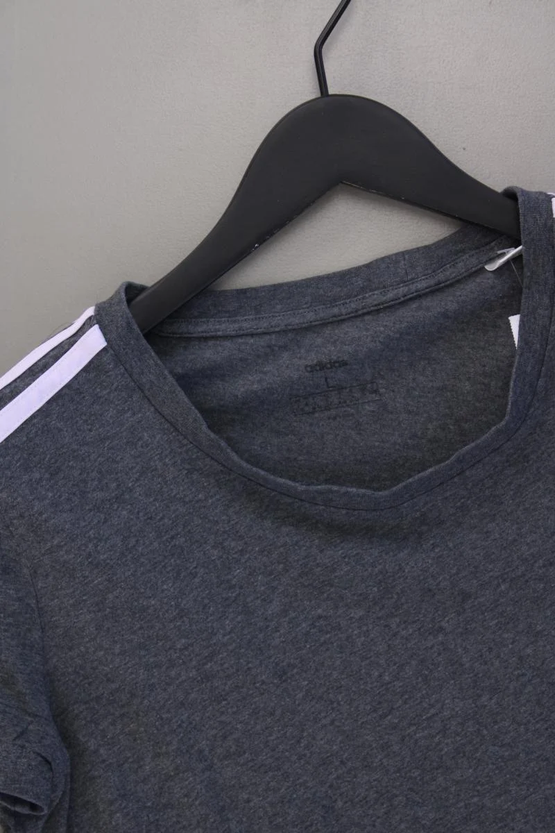 Adidas Sportshirt Gr. L Kurzarm grau aus Baumwolle