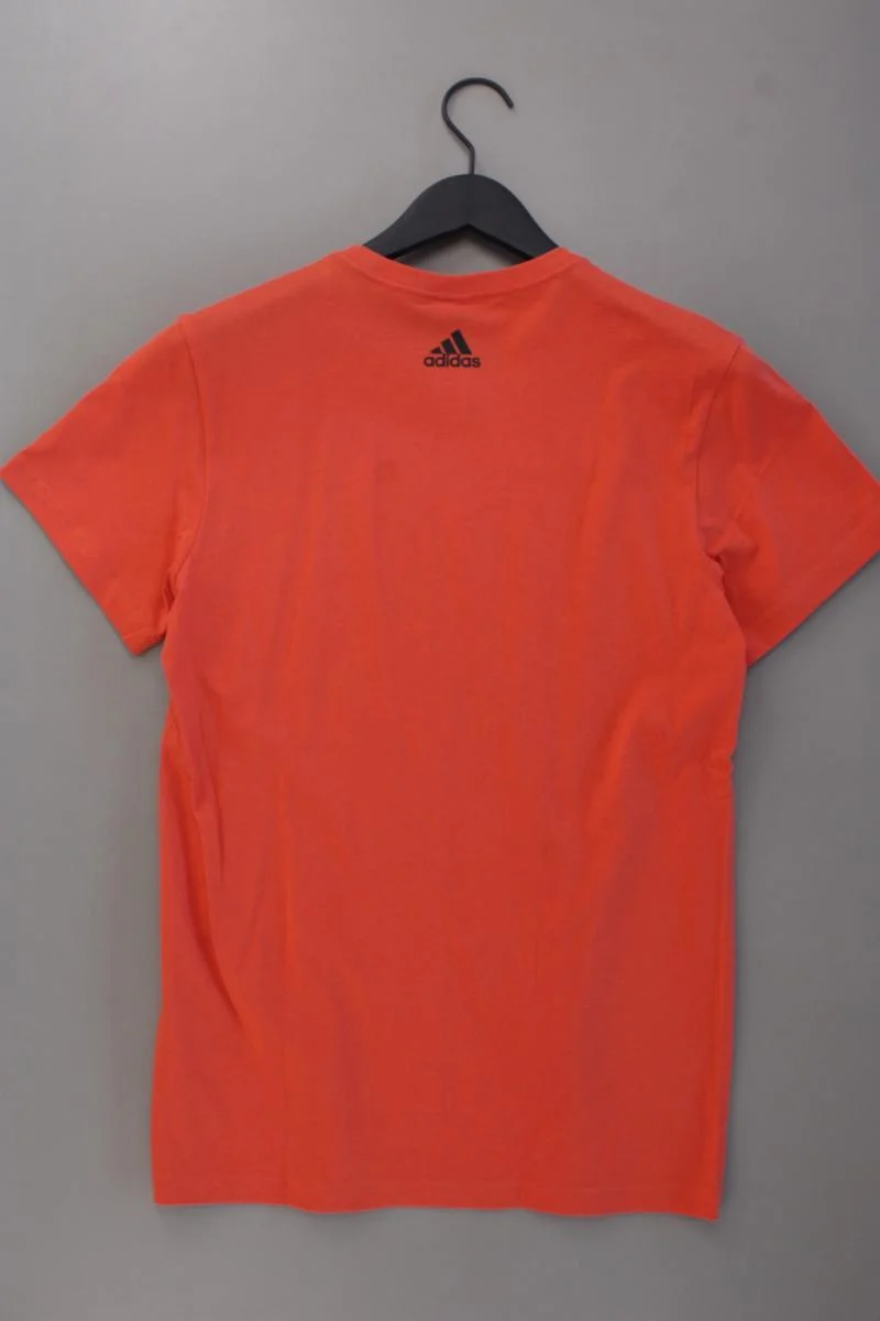 Adidas T-Shirt für Herren Gr. S Kurzarm orange aus Baumwolle