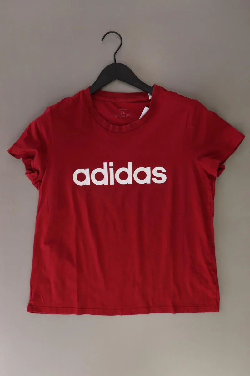 Adidas Printshirt Gr. XL Kurzarm rot aus Baumwolle