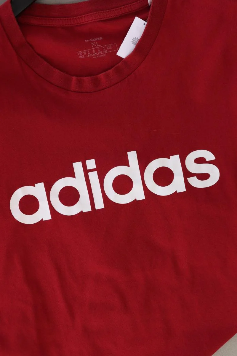 Adidas Printshirt Gr. XL Kurzarm rot aus Baumwolle