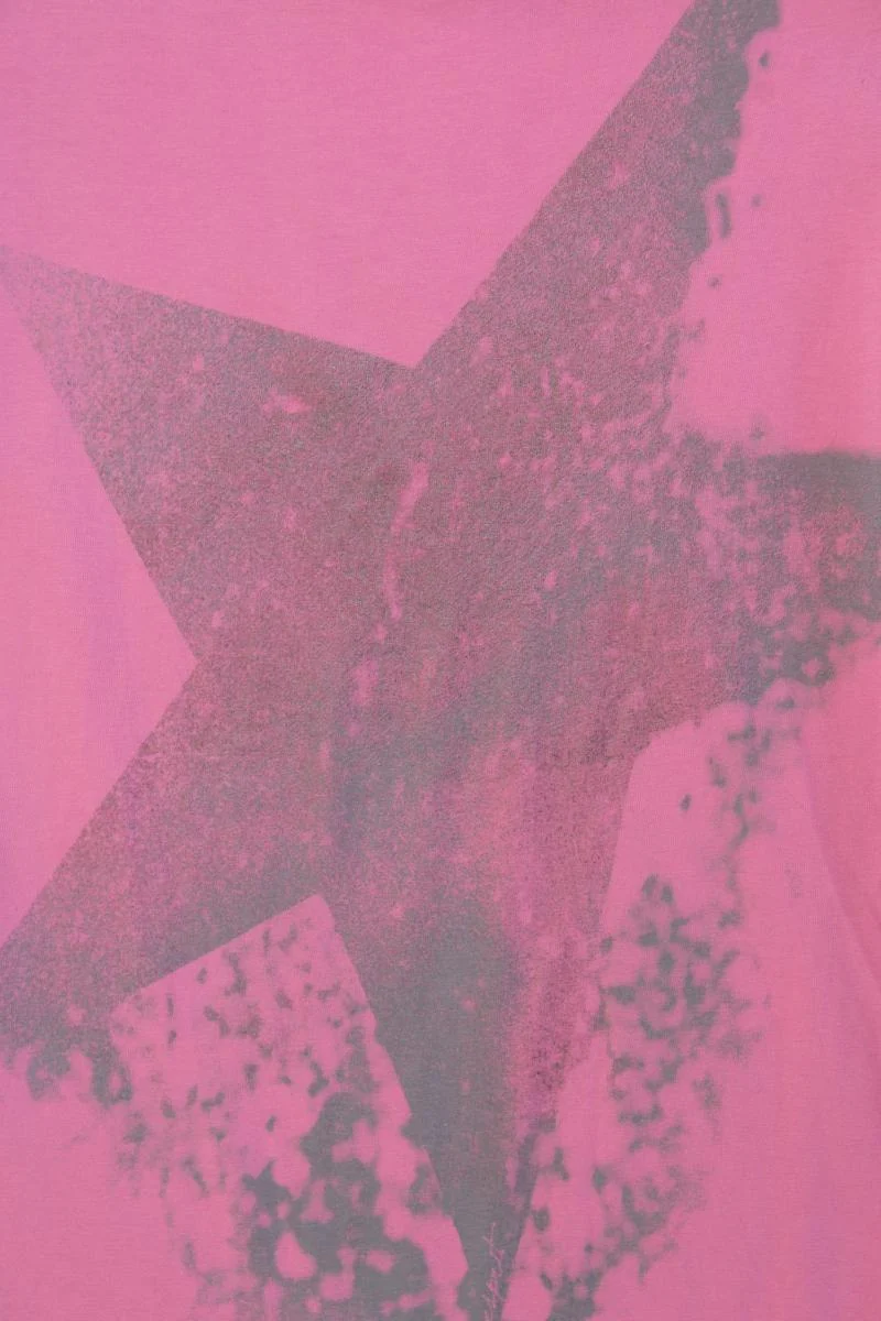Esprit T-Shirt mit Sternendruck Gr. L Kurzarm rosa aus Baumwolle