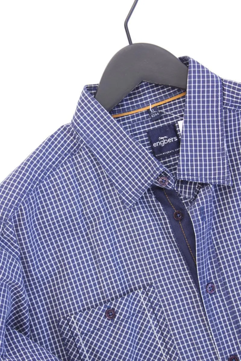 Engbers Langarmhemd für Herren Gr. Hemdgröße 43/44 geometrisches Muster blau