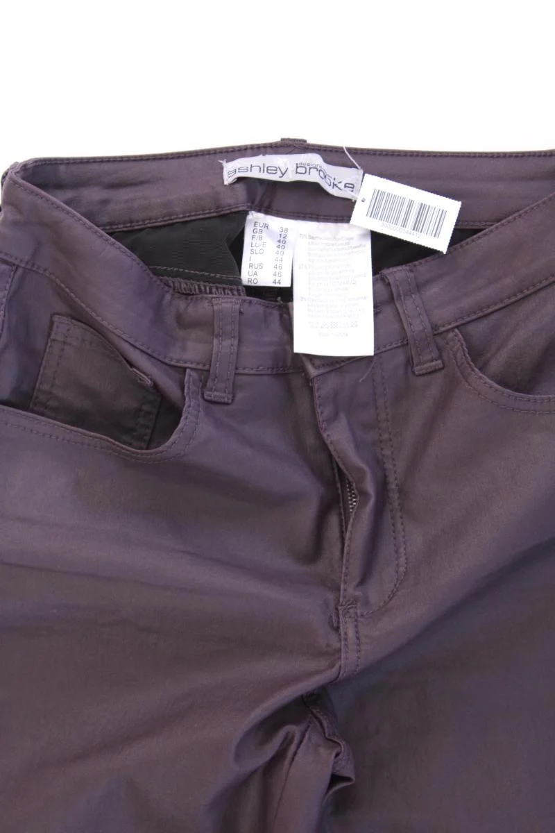 Ashley Brooke Kunstlederhose Gr. 38 lila aus Baumwolle