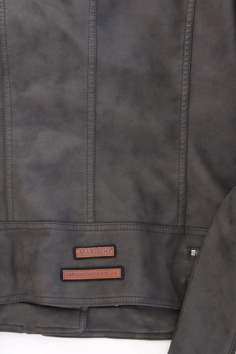 MARIKOO Kunstlederjacke Gr. M neuwertig grau aus Polyurethan