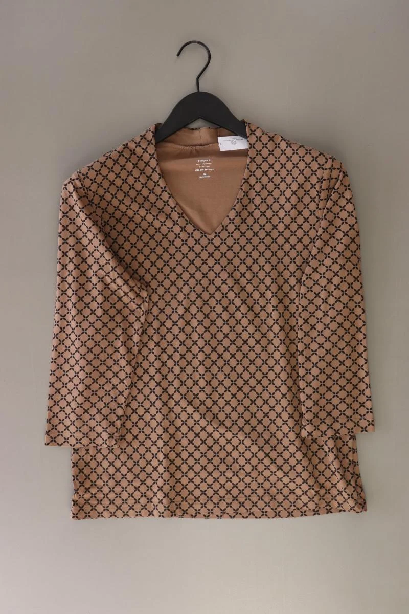 Adagio Printshirt Gr. S 3/4 Ärmel braun aus Baumwolle