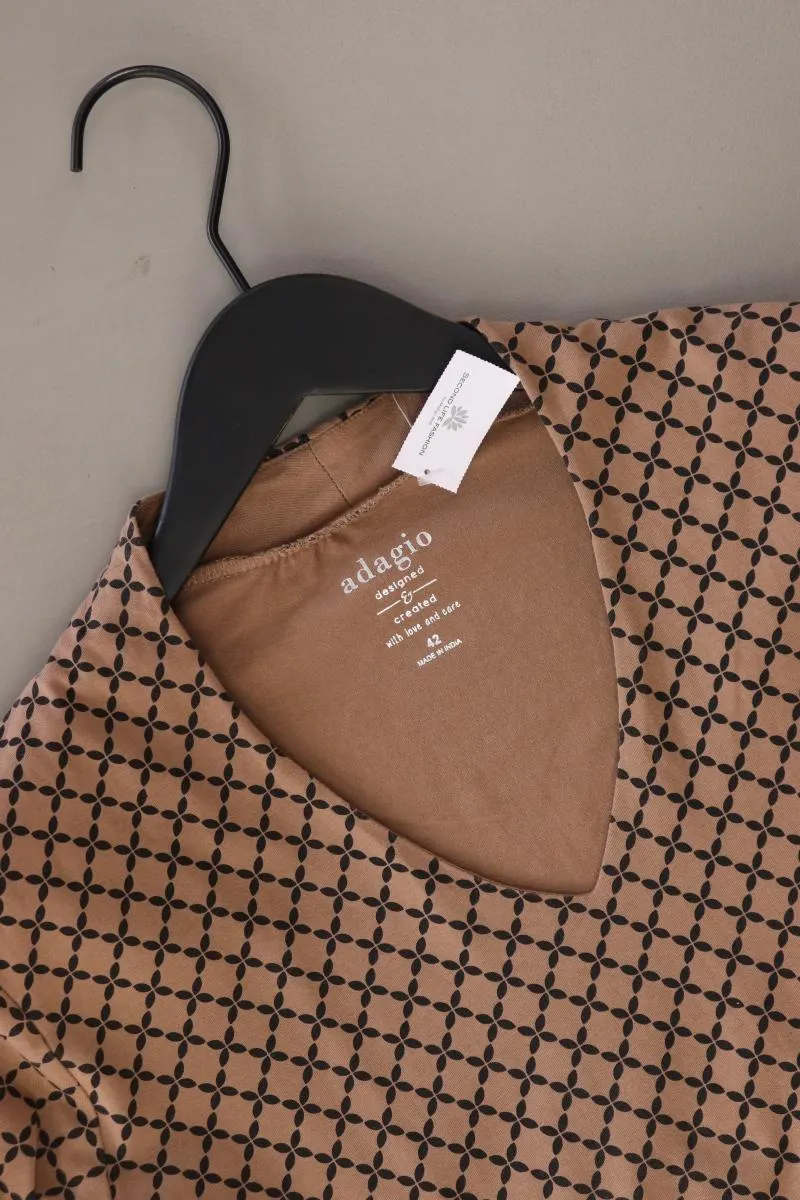 Adagio Printshirt Gr. S 3/4 Ärmel braun aus Baumwolle