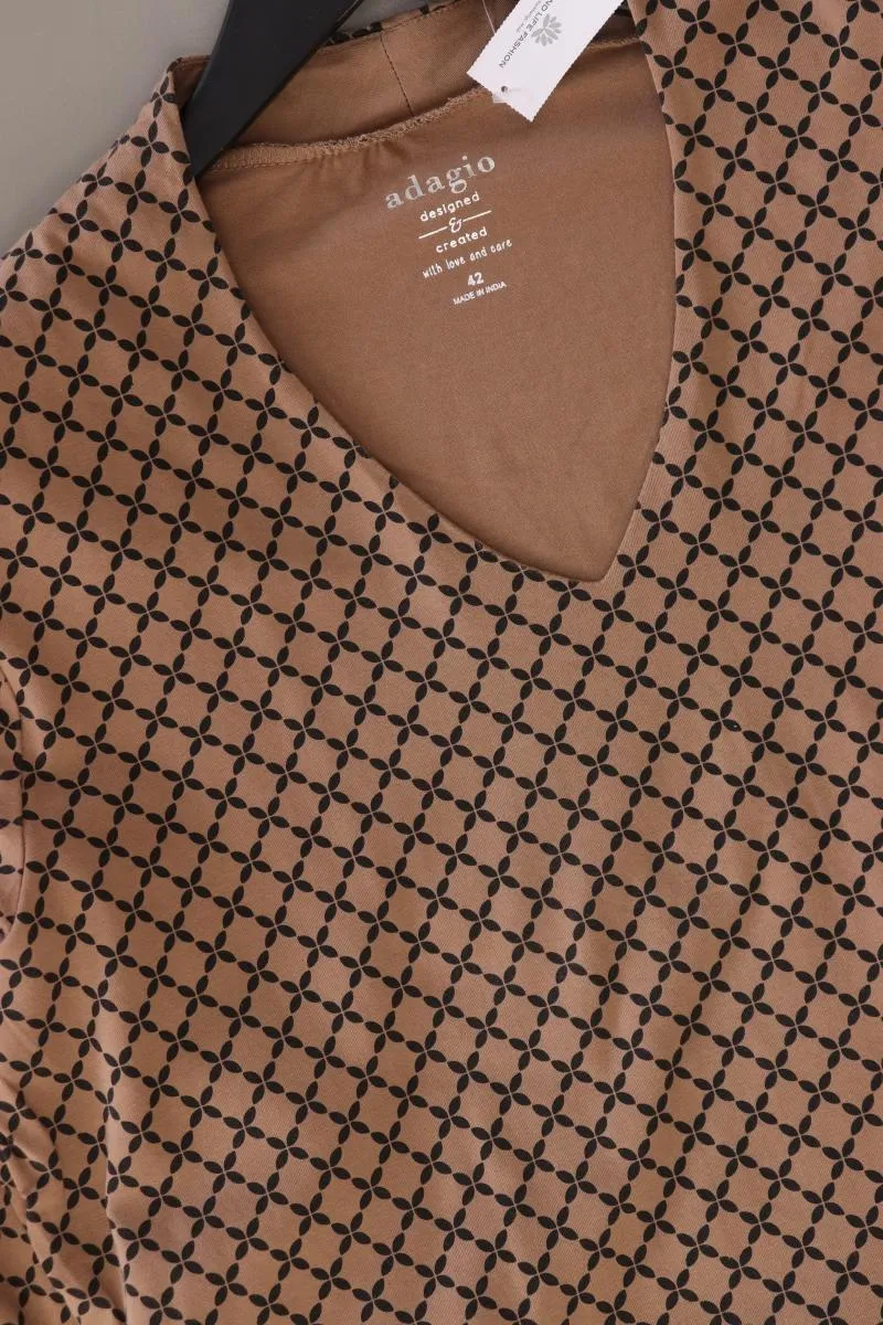 Adagio Printshirt Gr. S 3/4 Ärmel braun aus Baumwolle