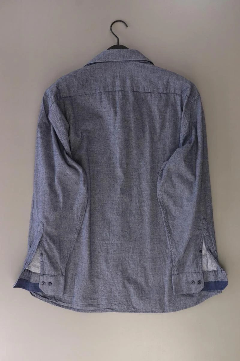 Walbusch Langarmhemd für Herren Gr. Hemdgröße 43/44 blau aus Baumwolle