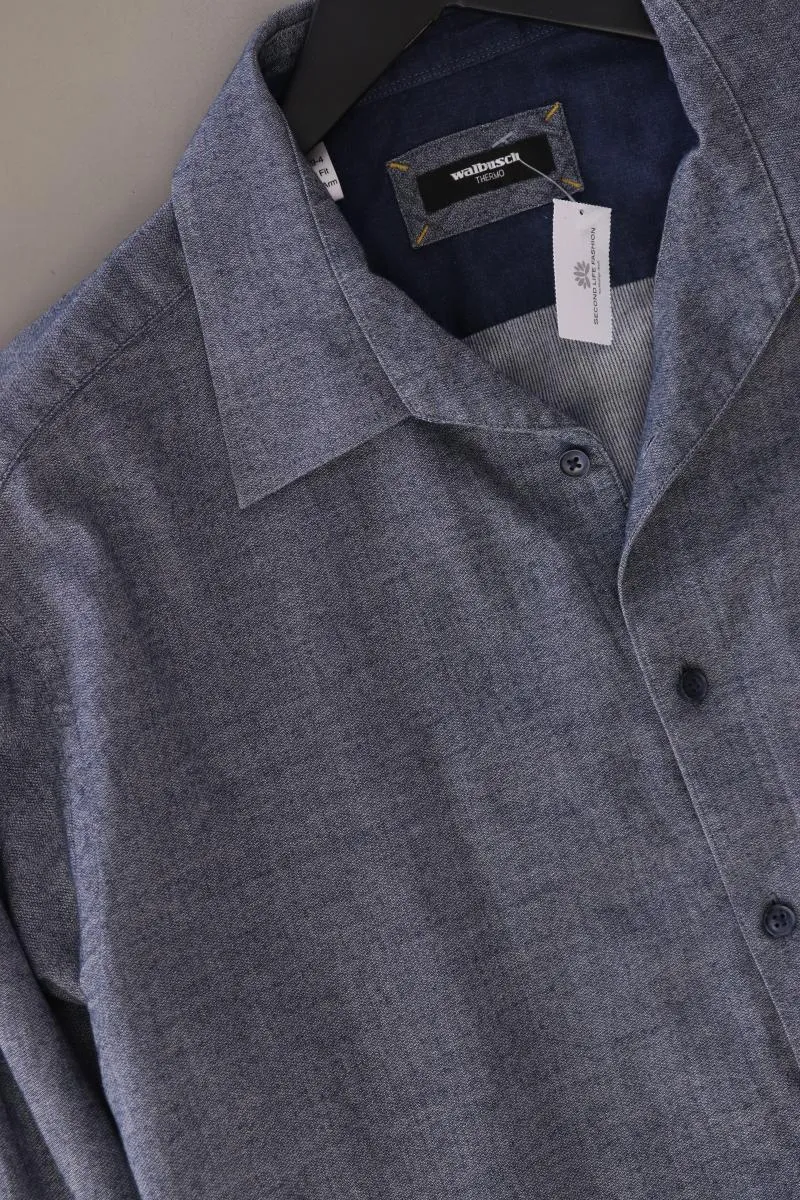 Walbusch Langarmhemd für Herren Gr. Hemdgröße 43/44 blau aus Baumwolle