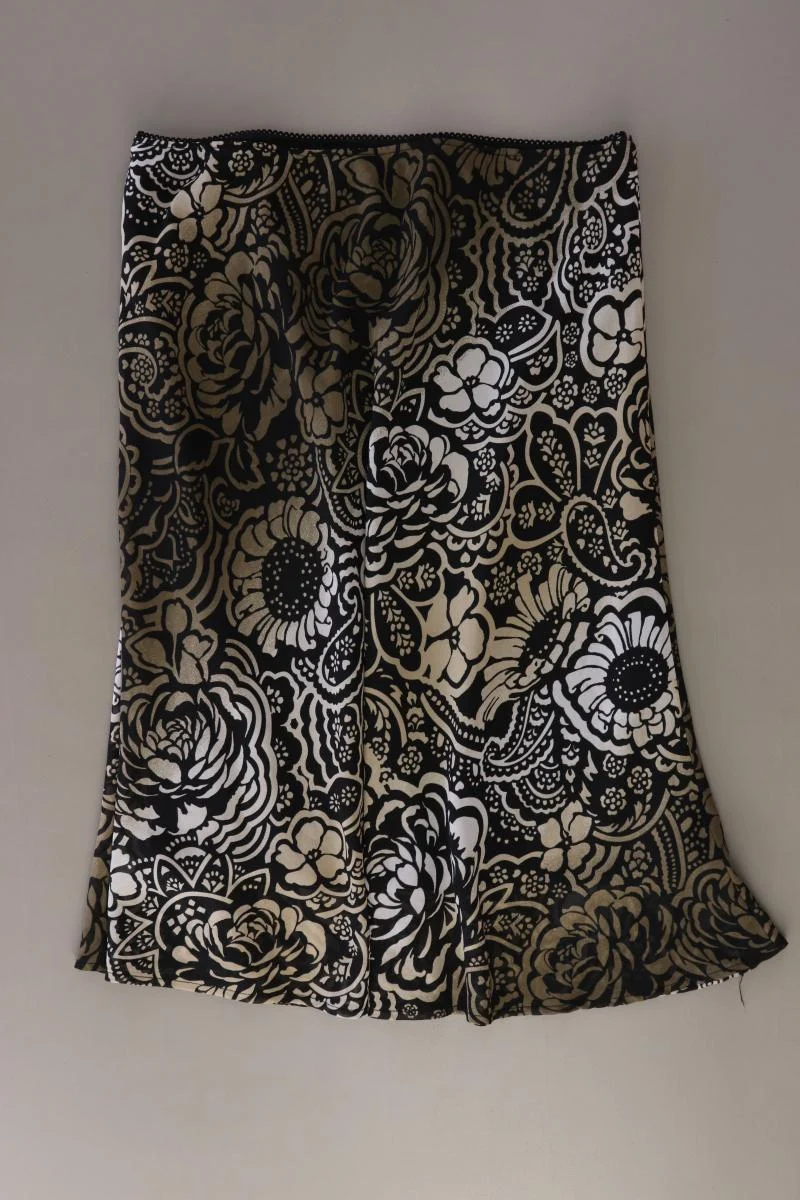 one touch Stretchrock Gr. 40 mit Blumenmuster schwarz aus Polyester
