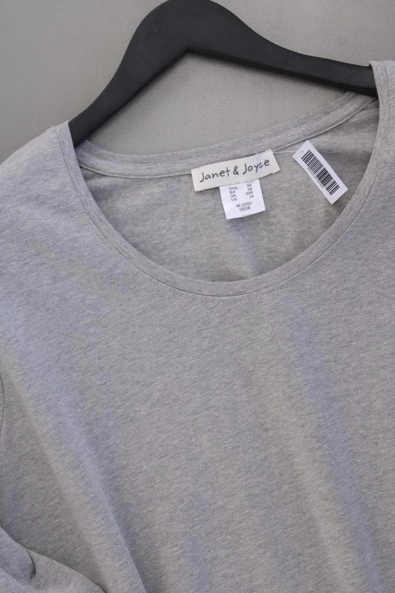 Janet & Joyce Longsleeve-Shirt Gr. 56 Langarm grau aus Baumwolle