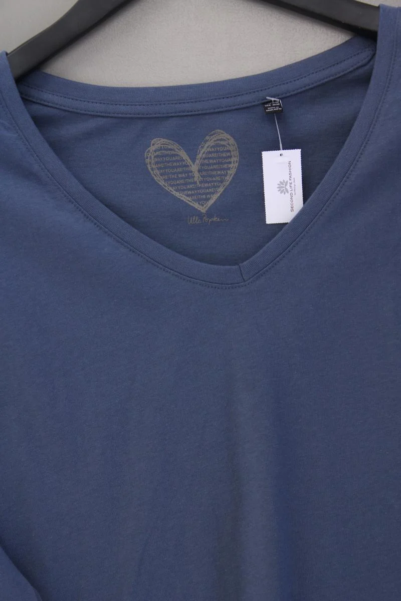 Ulla Popken Longsleeve-Shirt Gr. 54/56 Langarm blau aus Baumwolle