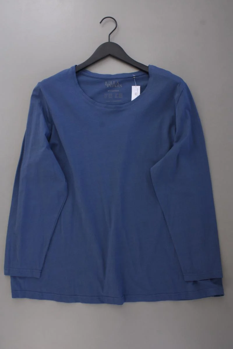 Ulla Popken Longsleeve-Shirt Gr. 54/56 Langarm blau aus Baumwolle