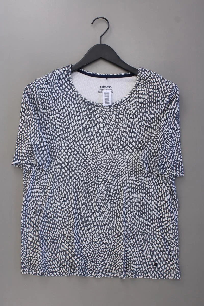 olsen Printshirt Gr. 44 geometrisches Muster neuwertig Kurzarm blau