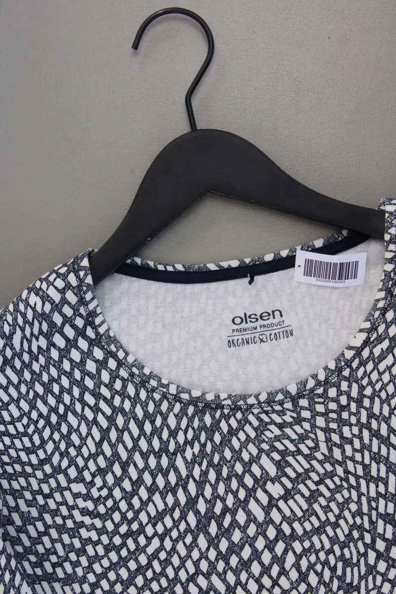 olsen Printshirt Gr. 44 geometrisches Muster neuwertig Kurzarm blau