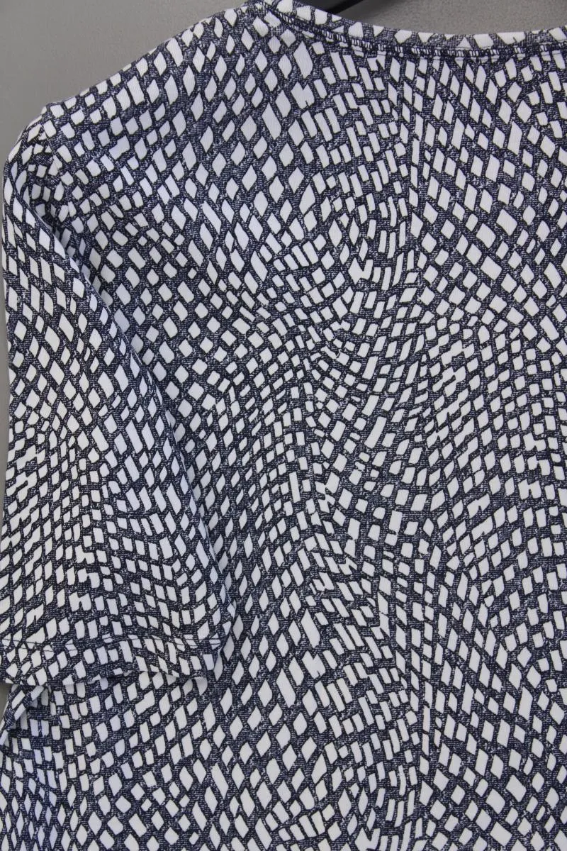 olsen Printshirt Gr. 44 geometrisches Muster neuwertig Kurzarm blau