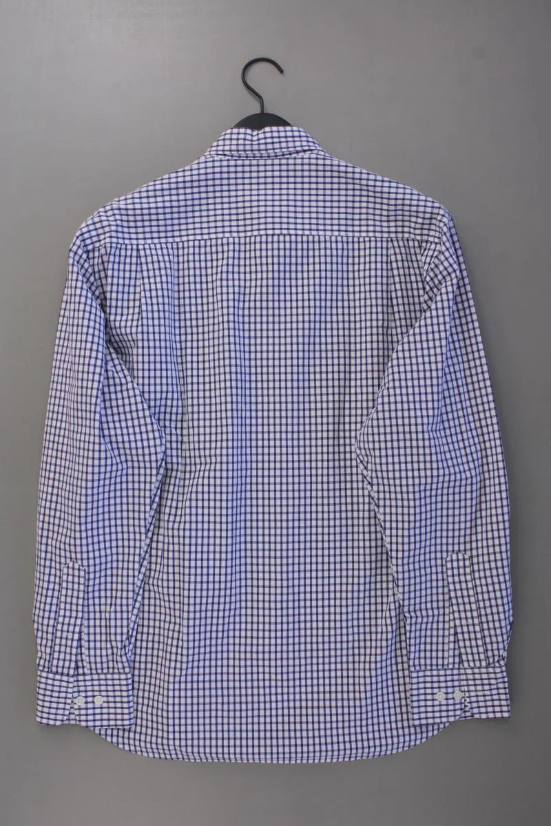 Springfield Langarmhemd für Herren Gr. L geometrisches Muster blau aus Baumwolle