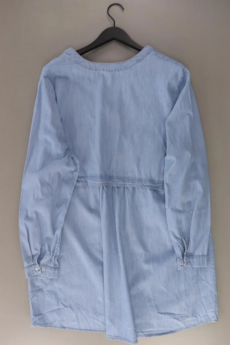 sheego Langarmkleid Gr. 50 blau aus Baumwolle