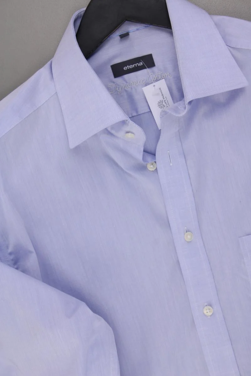 Eterna Langarmhemd für Herren Gr. Hemdgröße 40 blau aus Baumwolle