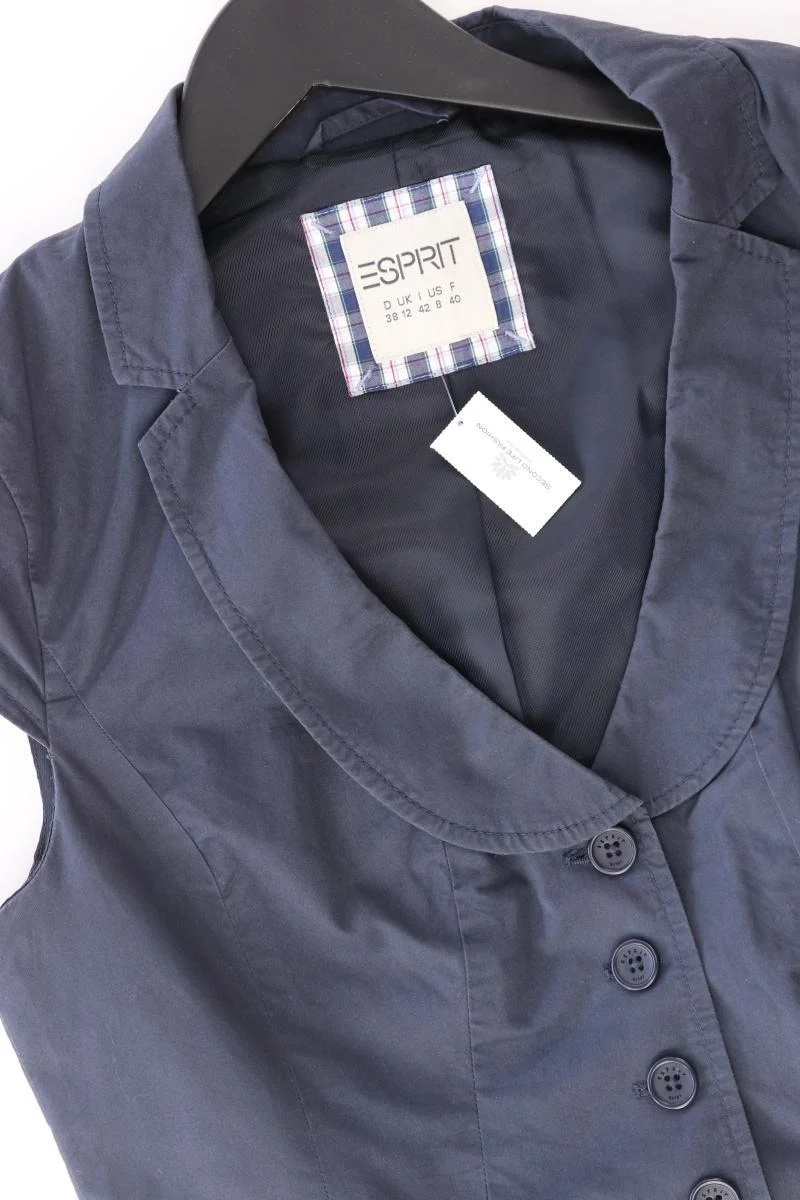 Esprit Regular Weste Gr. 38 blau aus Baumwolle